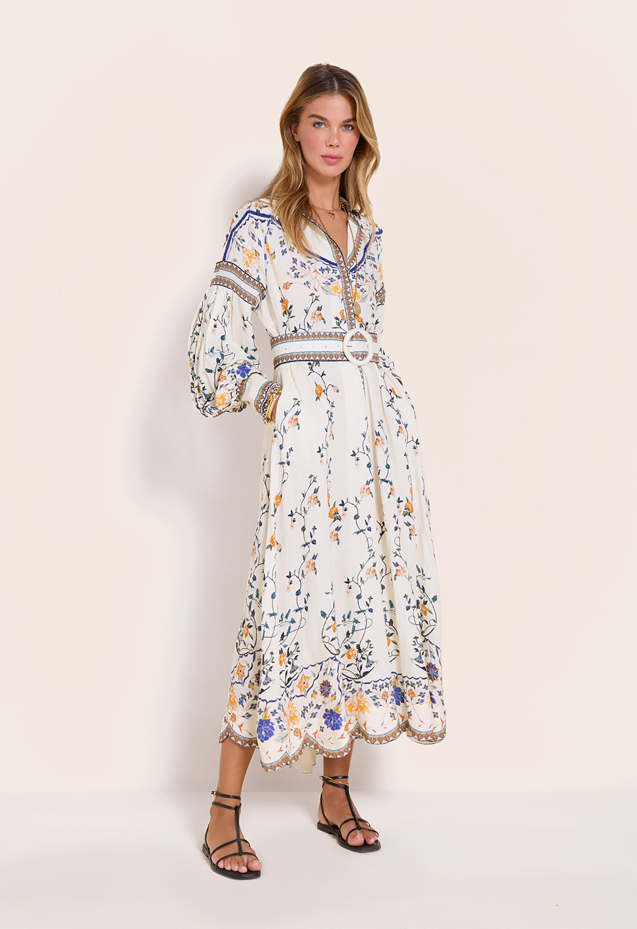 Flora Danica Long Dress Vanilla / L