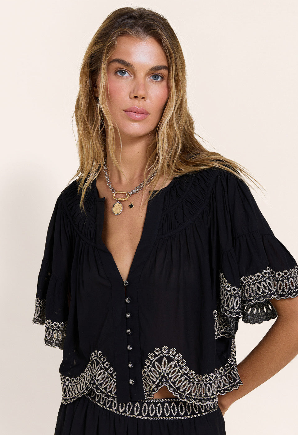 Anaya Top Scarlett Poppies Tops