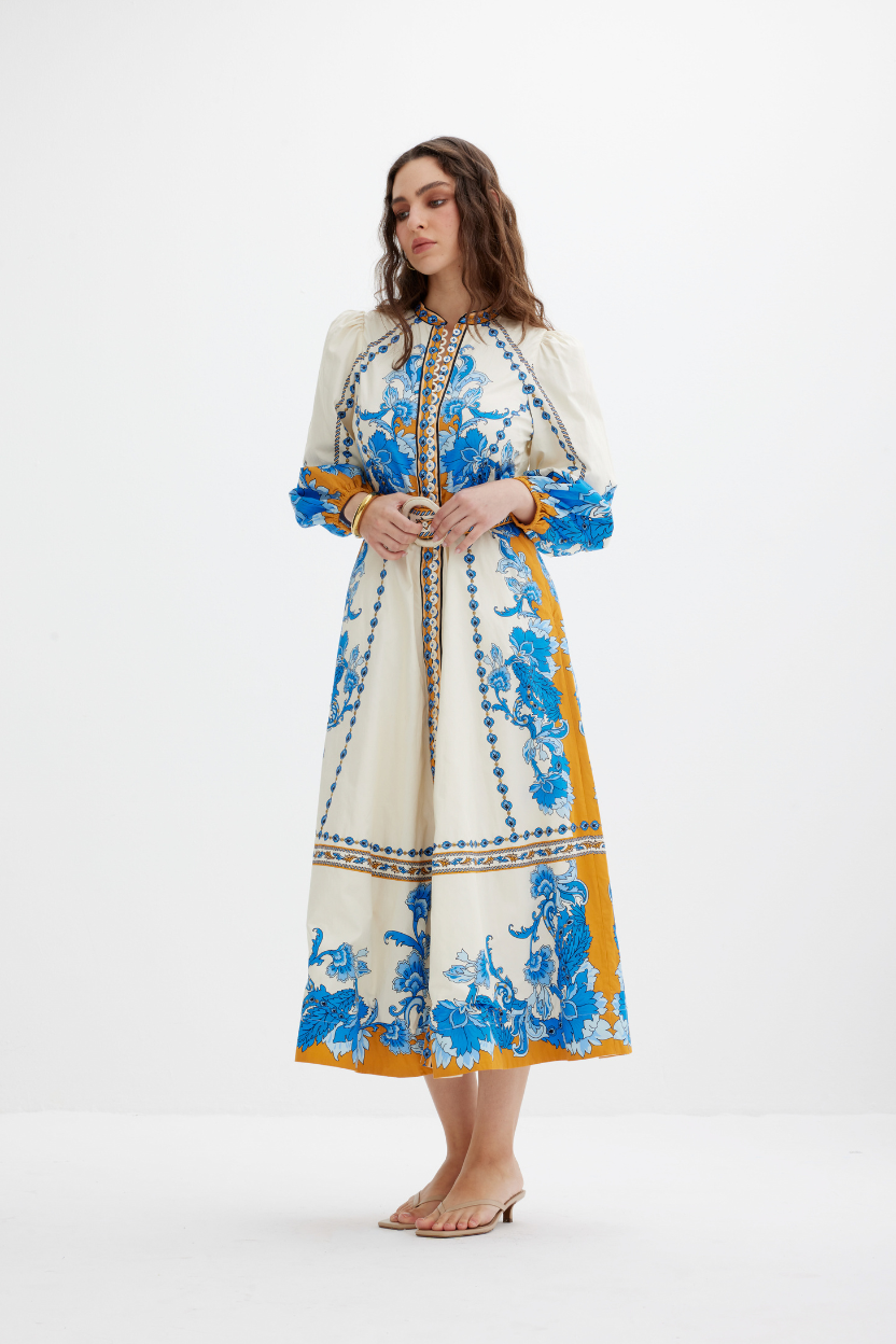 BAROQUEEN FLORAL DRESS