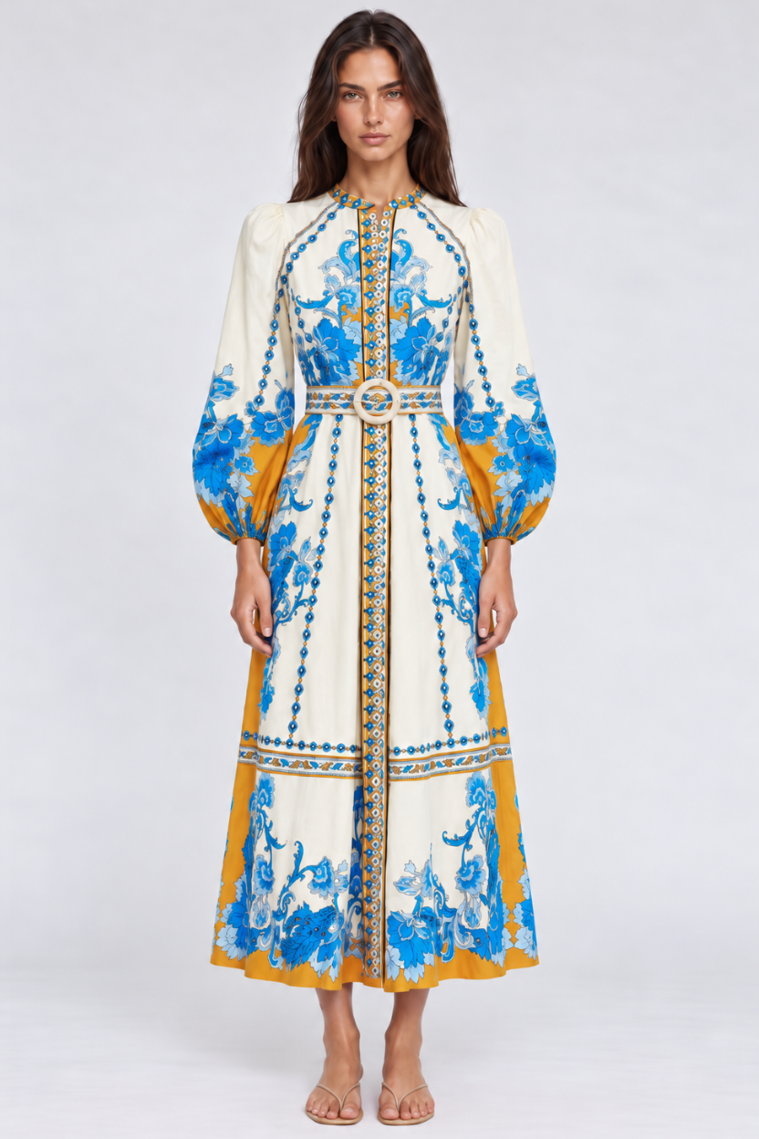 BAROQUEEN FLORAL DRESS