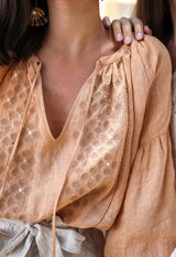 EVERY SUMMER - THE MIRROR EMBROIDERED LINEN TUNIC Scarlett Poppies tunic