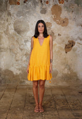TRIANGLO - THE FABRIC ORIGAMI DECO LINEN SHORT DRESS Scarlett Poppies Dresses