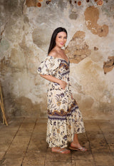 CHIQUITITA MIDI - THE PLACEMENT PRINTED BALLOON SLEEVE MIDI DRESS Scarlett Poppies Dresses