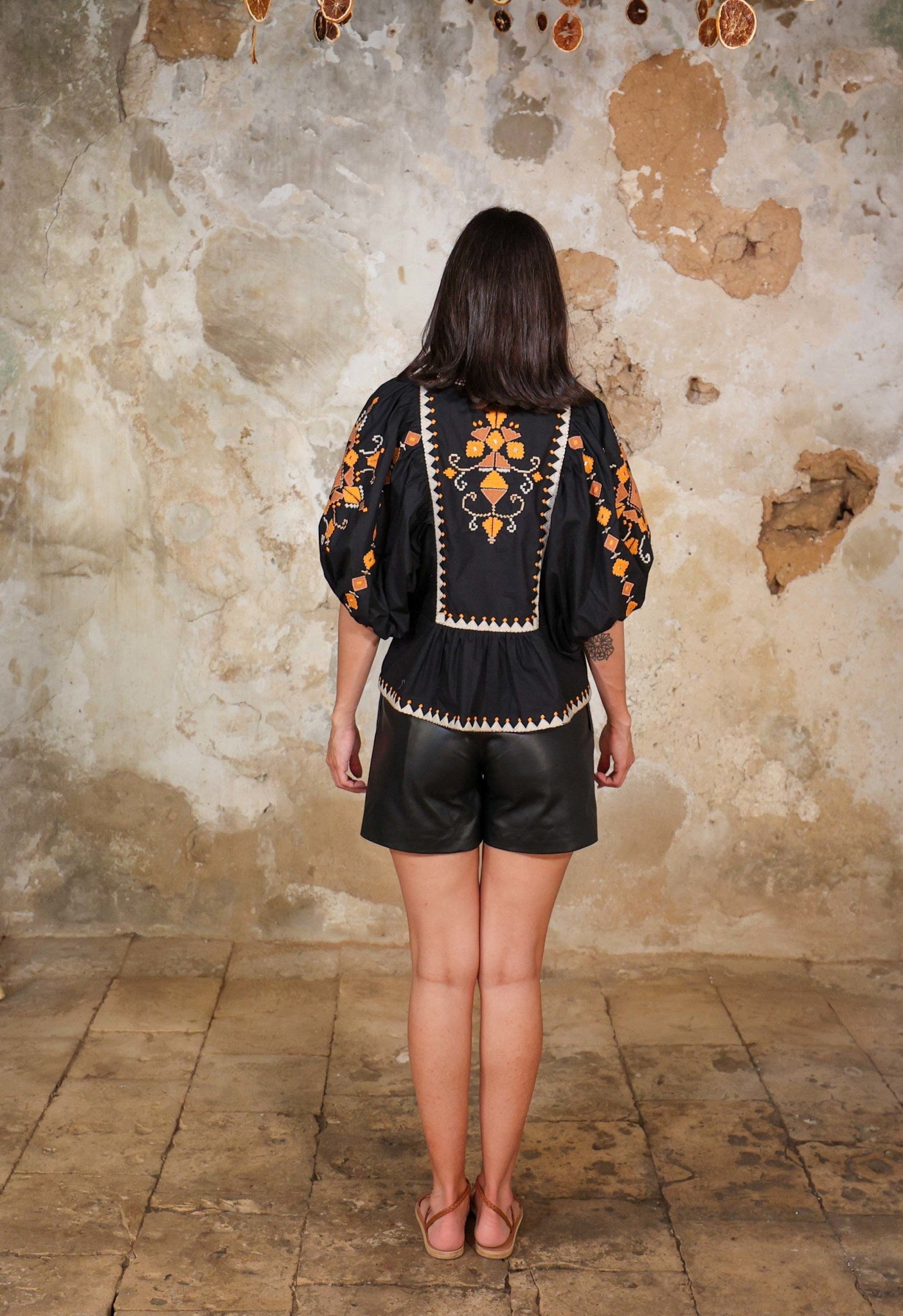 ONE OF A KIND - THE TRIBAL APPLIQUE EMBROIDERED LOOSE FITTED TOP