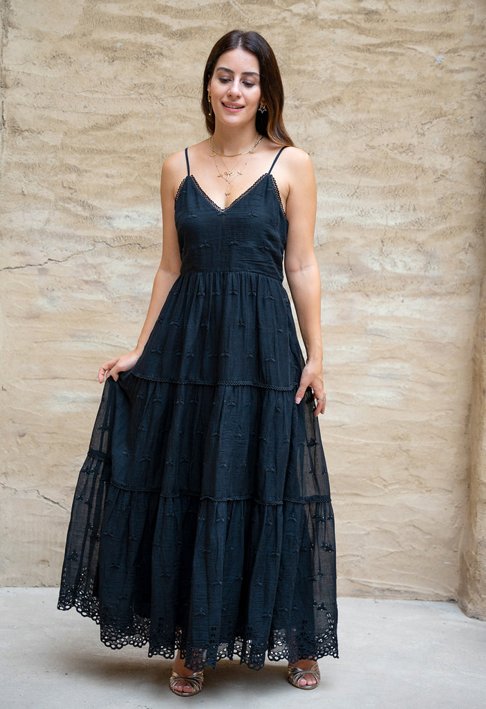 MIRAMELLE - THE BRODERIE ANGLAISE OPEN BACK MIDI DRESS Scarlett Poppies Dresses