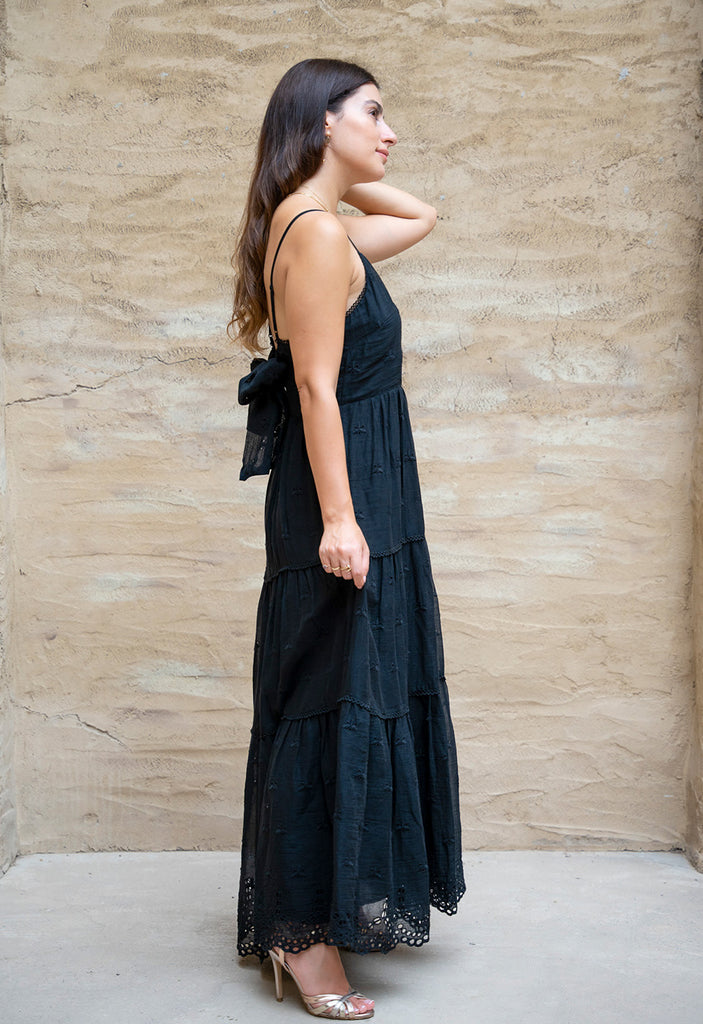 MIRAMELLE - THE BRODERIE ANGLAISE OPEN BACK MIDI DRESS Scarlett Poppies Dresses