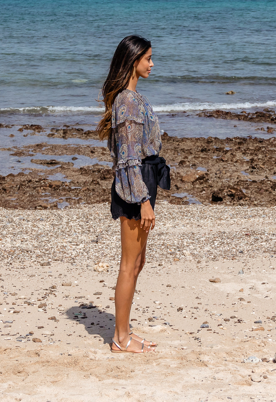 DEFINITE MINDS - FULL SLEEVE PRINTED SCHIFFON TOP Scarlett Poppies Blouses
