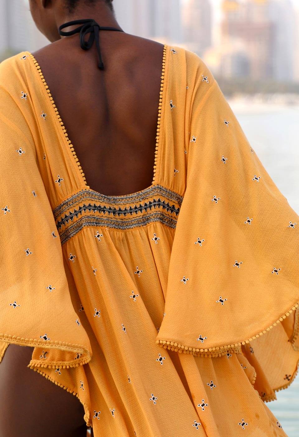 EASY BREEZY - EMBROIDERED LONG KAFTAN DRESS Scarlett Poppies Dresses