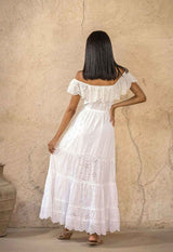 HAPPIER - EYELET EMBROIDERY OFF-SHOULDER MAXI DRESS Scarlett Poppies Dresses