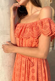 HAPPIER - EYELET EMBROIDERY OFF-SHOULDER MAXI DRESS Scarlett Poppies Dresses