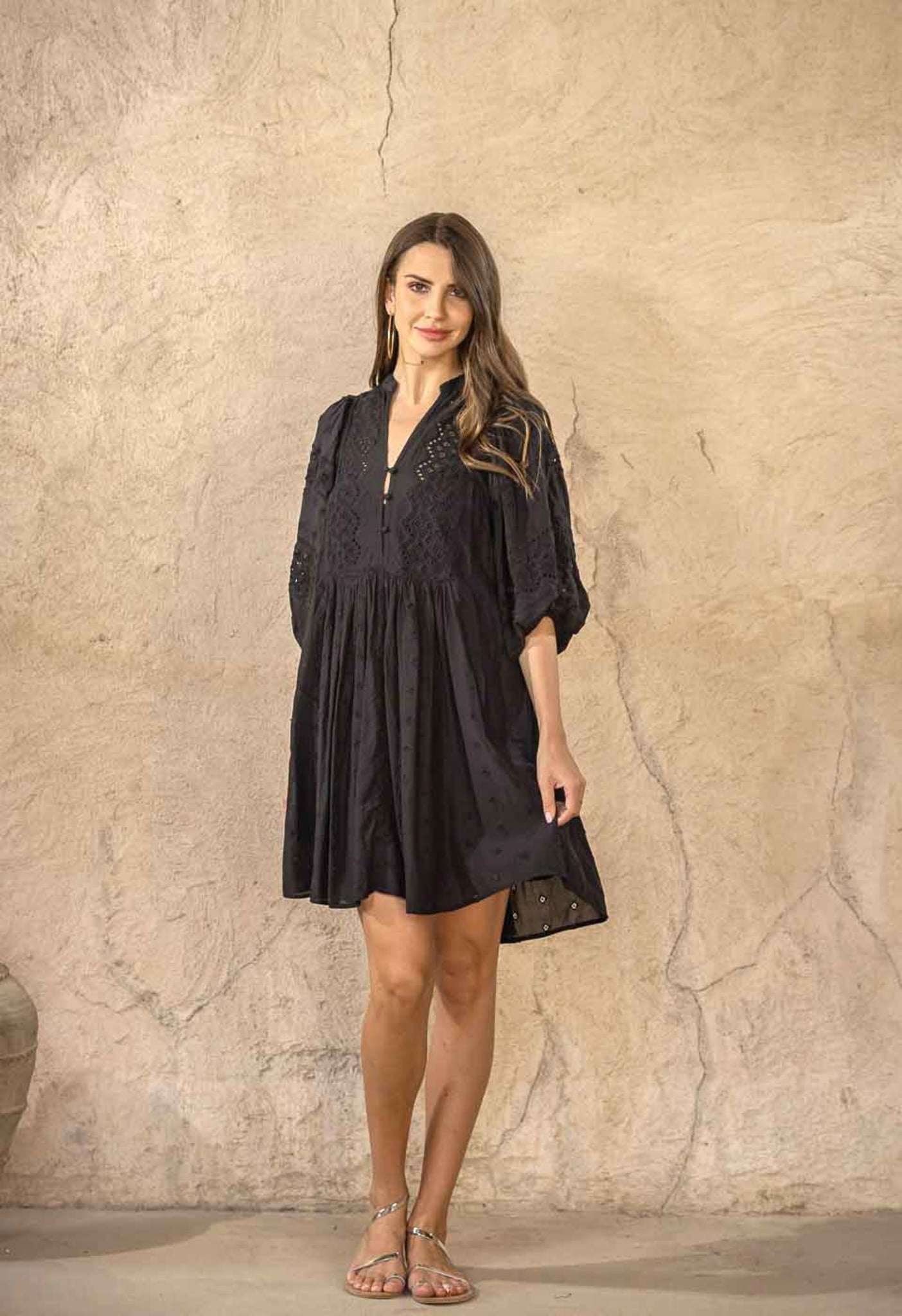INFINITY DREAMS - EYELET EMBROIDERY SHORT DRESS Scarlett Poppies Dresses