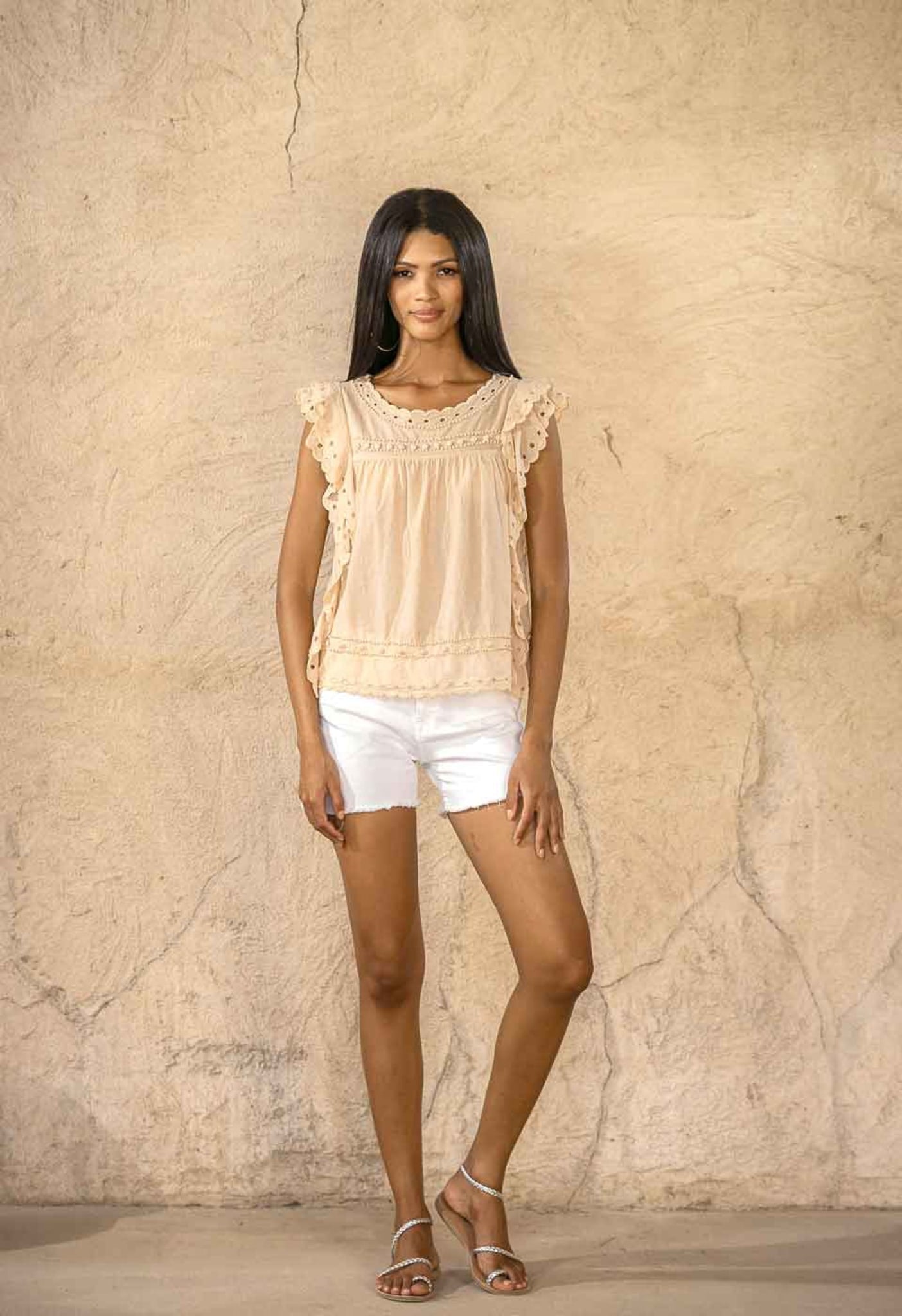 KNOTS ABOUT YOU - COTTON TOP WITH HAND EMBROIDERY Scarlett Poppies Blouses