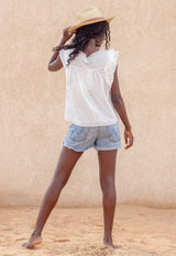 KNOTS ABOUT YOU - COTTON TOP WITH HAND EMBROIDERY Scarlett Poppies Blouses