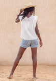 KNOTS ABOUT YOU - COTTON TOP WITH HAND EMBROIDERY Scarlett Poppies Blouses