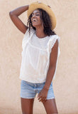 KNOTS ABOUT YOU - COTTON TOP WITH HAND EMBROIDERY Scarlett Poppies Blouses