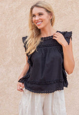 KNOTS ABOUT YOU - COTTON TOP WITH HAND EMBROIDERY Scarlett Poppies Blouses