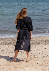 SERENADE - PLACEMENT APPLIQUE EMBROIDERY BEACH KIMONO Scarlett Poppies Dresses