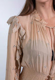 SUNSHINE ALERT - METALLIC EMBROIDERED SMOCK MAXI DRESS Scarlett Poppies Dresses