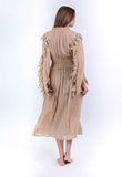 SUNSHINE ALERT - METALLIC EMBROIDERED SMOCK MAXI DRESS Scarlett Poppies Dresses