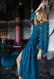 SUNSHINE ALERT - METALLIC EMBROIDERED SMOCK MAXI DRESS Scarlett Poppies Dresses